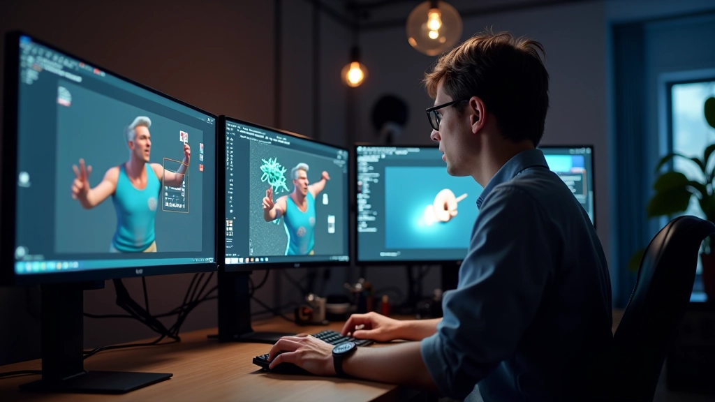 FrameForge Studios creative workspace with digital character design tools and displays